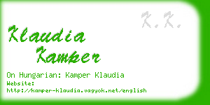 klaudia kamper business card